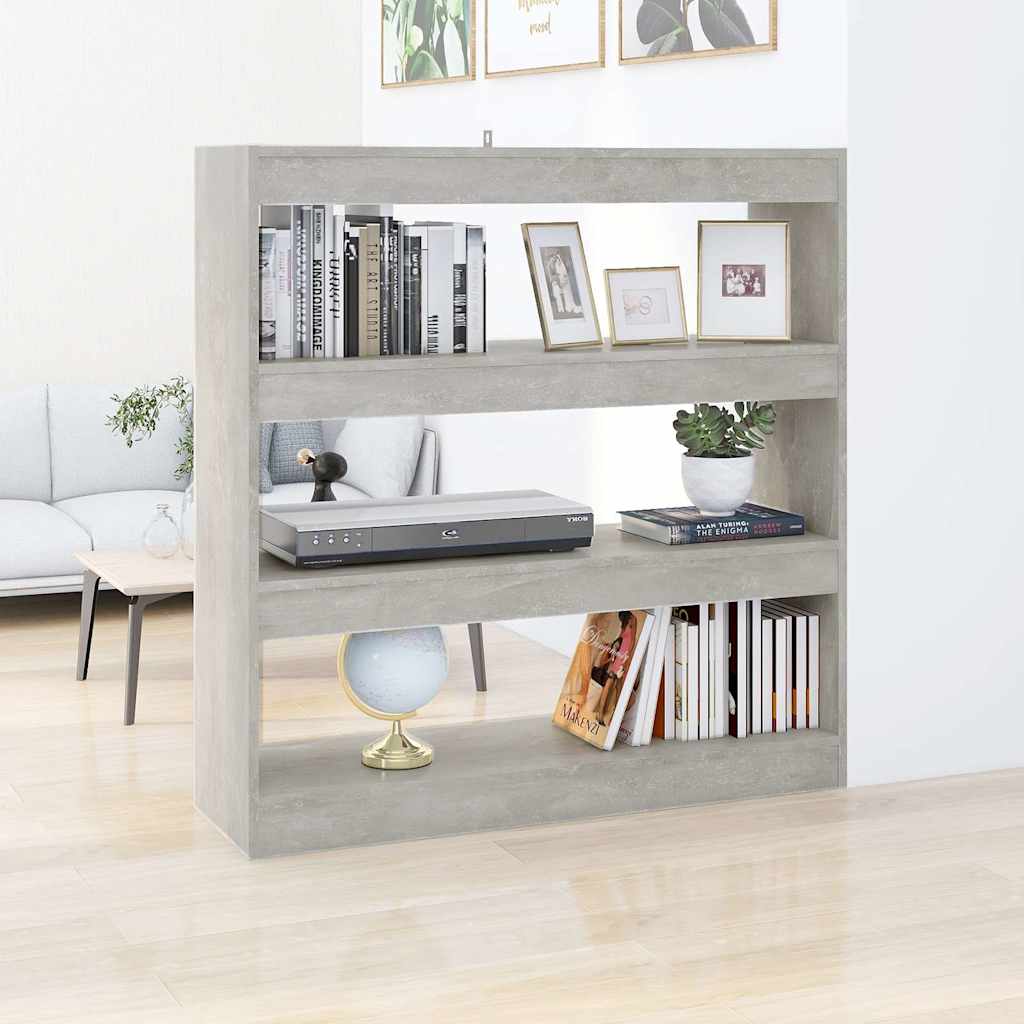 vidaXL Rega� na ksi��ki/przegroda, szaro�� betonu, 100x30x103 cm