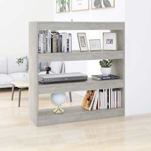 Knjižna omara/pregrada betonsko siva 100x30x103 cm