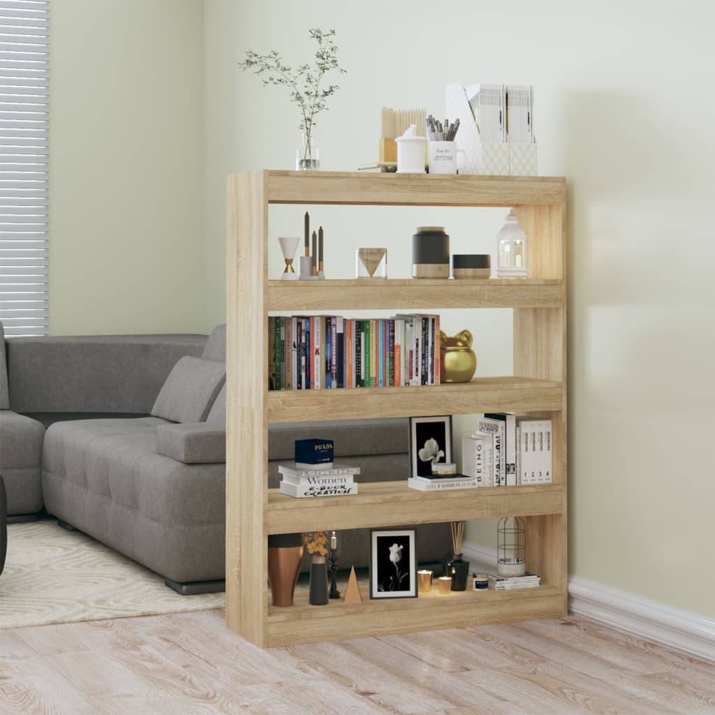 vida XL Bücherregal/Raumteiler Sonoma-Eiche 100x 30x 135 cm
