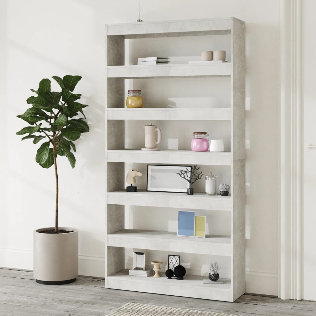 

vidaXL Boekenkast/kamerscherm 100x30x198 cm bewerkt hout betongrijs