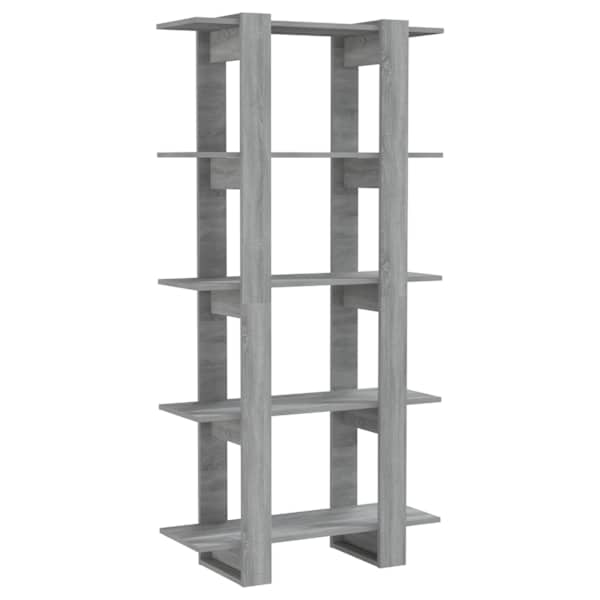 vidaXL raamatukapp, hall Sonoma tamm, 80x30x160 cm, tehispuit