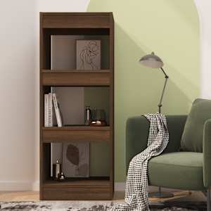 vidaXL Book Cabinet Brown oak Engineered wood Medium Book Cabinet