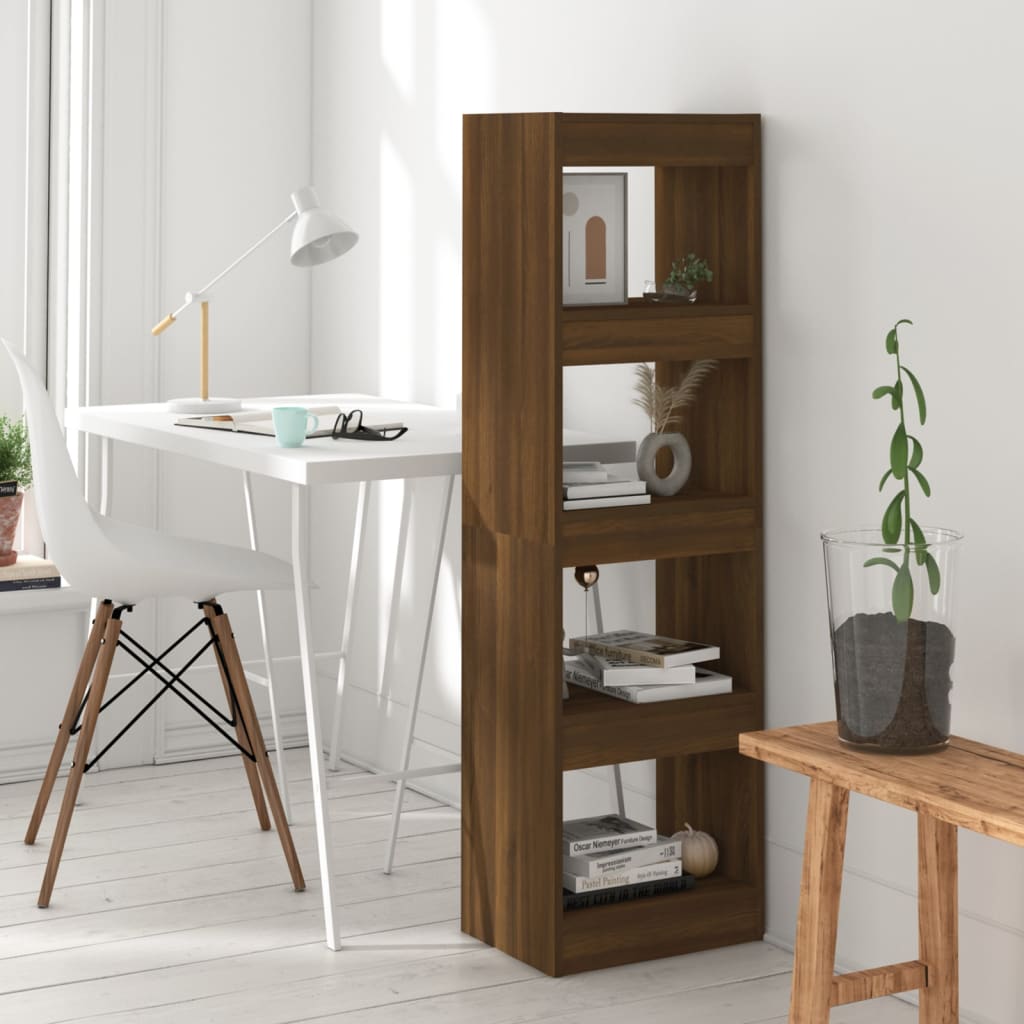 vidaXL Book Cabinet/Room Divider Brown Oak 40x30x135 cm