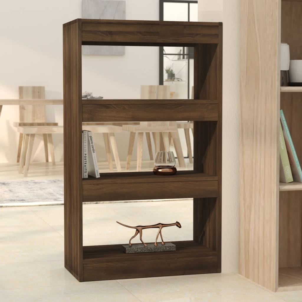 813604 vidaXL Book Cabinet/Room Divider Brown Oak 60x30x103 cm Chipboard