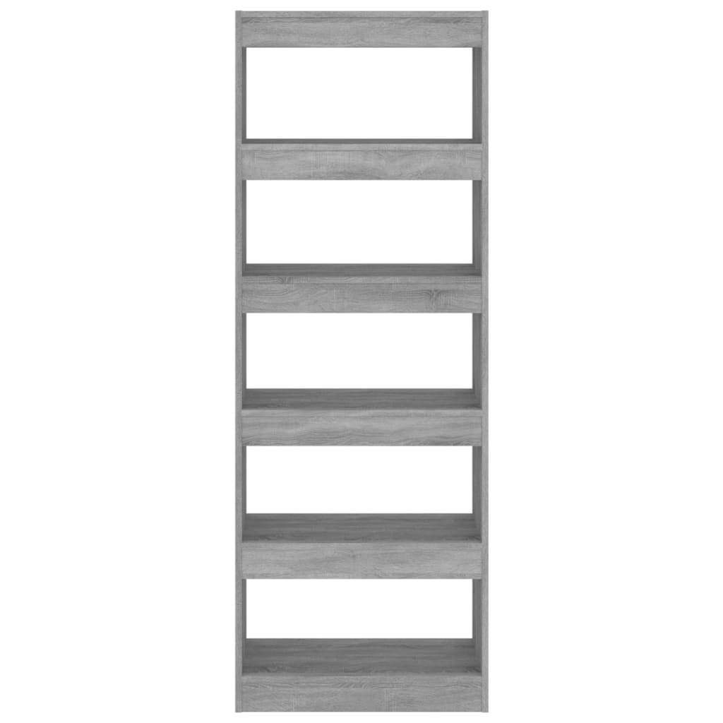 vidaXL Boekenkast/kamerscherm 60x30x166 cm bewerkt hout grijs sonoma afbeelding