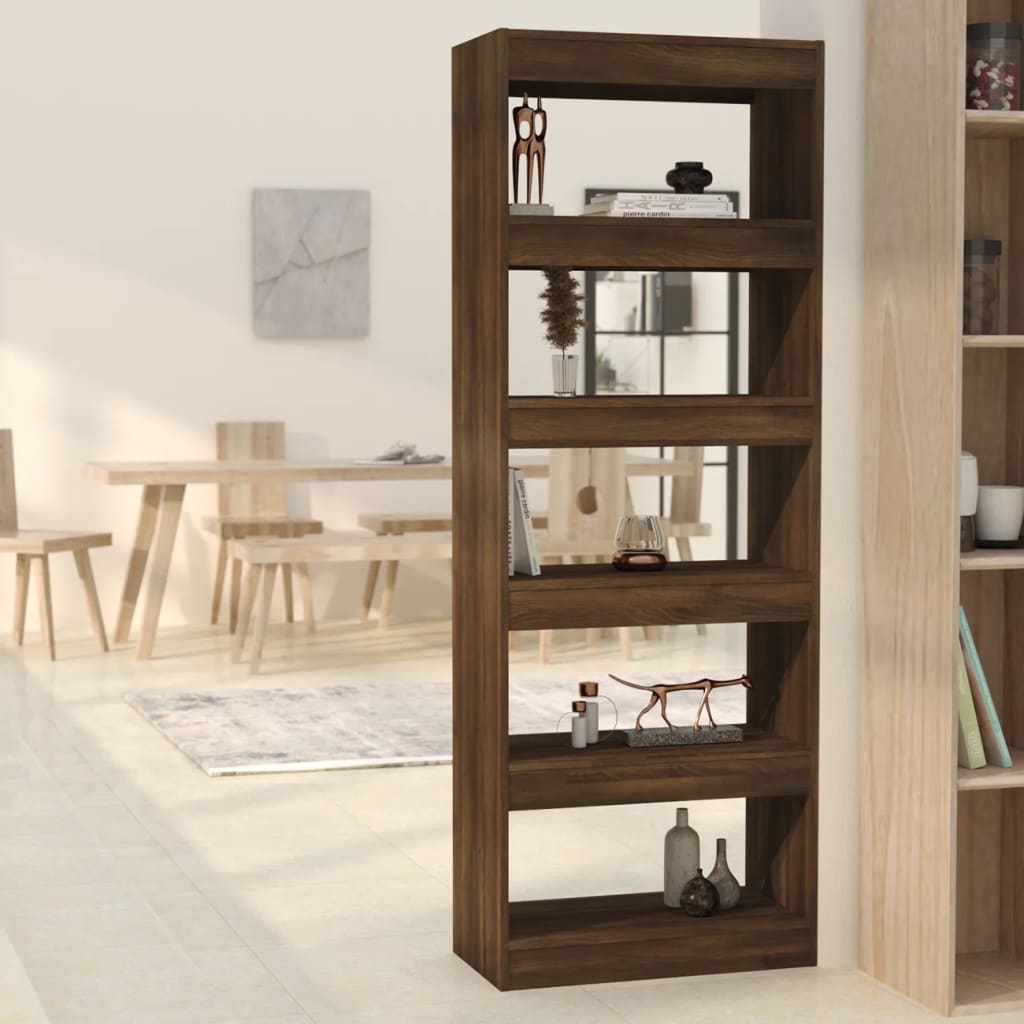 vidaXL Bücherregal/Raumteiler Braun Eiche 60x30x166 cm Holzwerkstoff