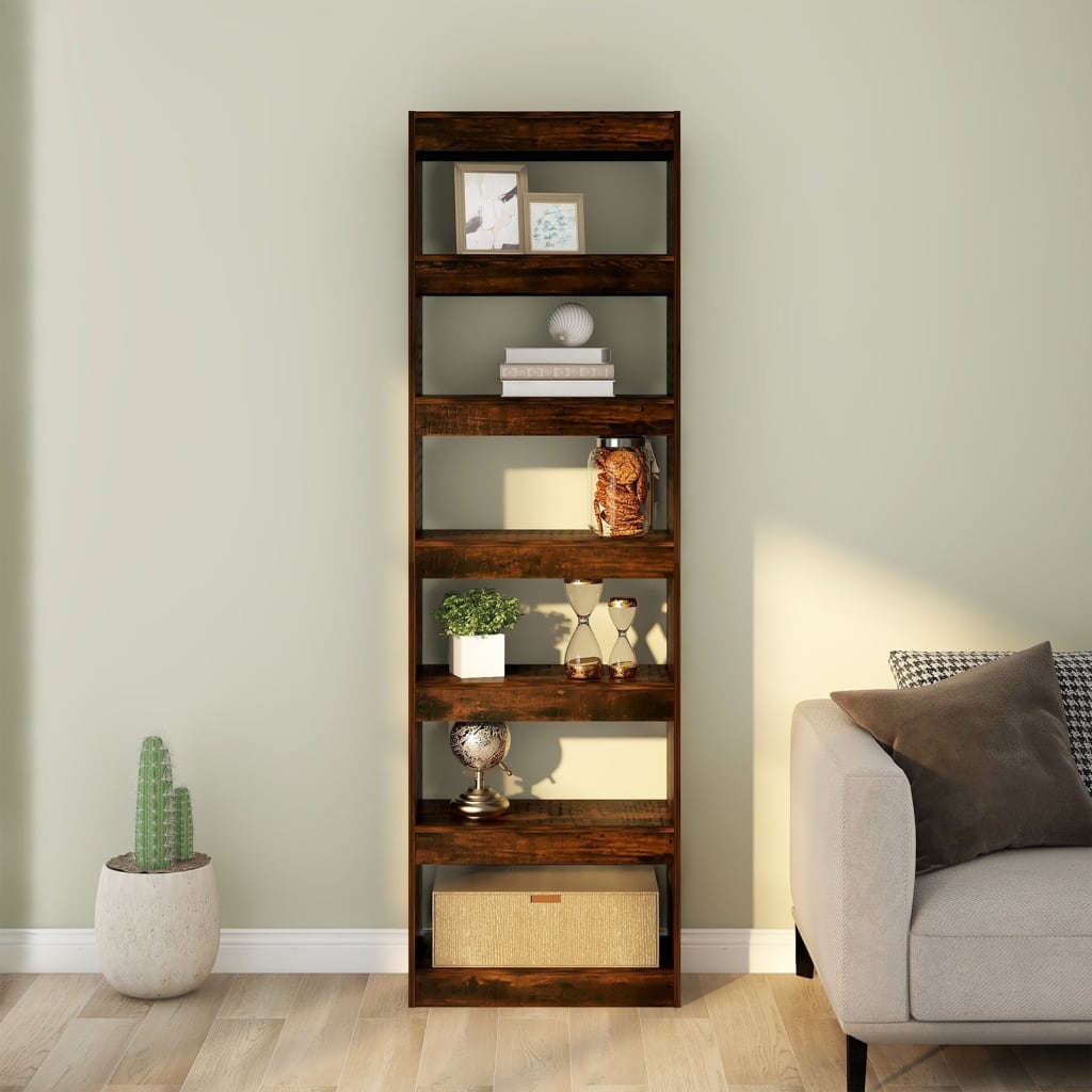 vidaXL Book Cabinet/Room Divider Smoked Oak 60x30x198 cm