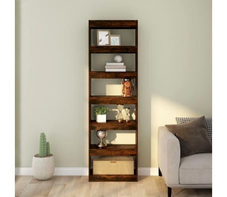 vidaXL Book Cabinet/Room Divider Smoked Oak 60x30x198 cm