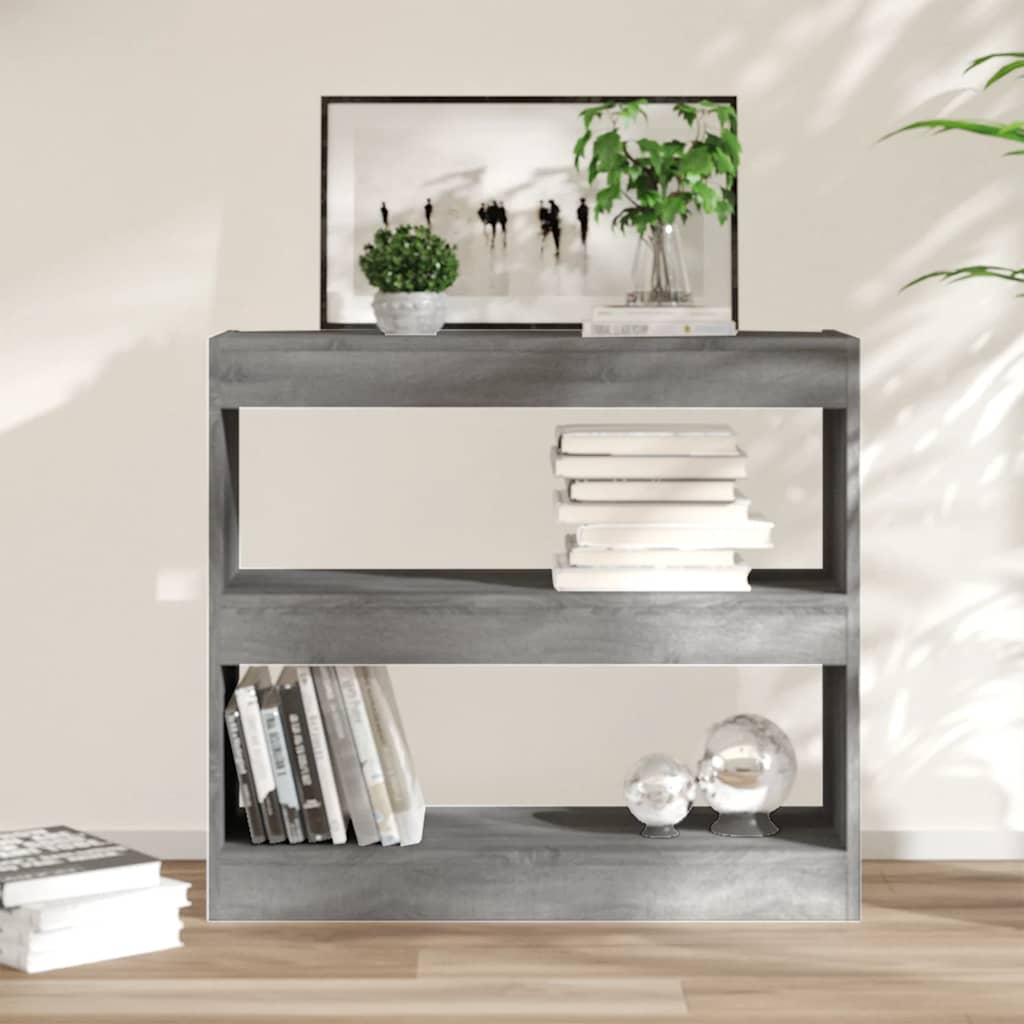 vidaXL Rega� na ksi��ki/przegroda, szary d�b sonoma, 80x30x72 cm