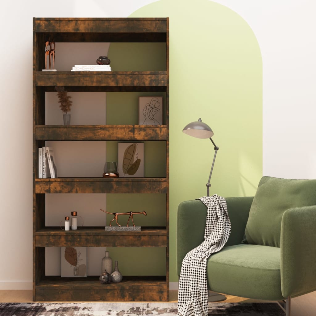 vidaXL Boekenkast/kamerscherm 80x30x166 cm spaanplaat gerookt eiken afbeelding