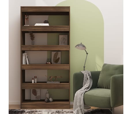 vidaXL Book Cabinet/Room Divider Brown Oak 80x30x166 cm Engineered Wood