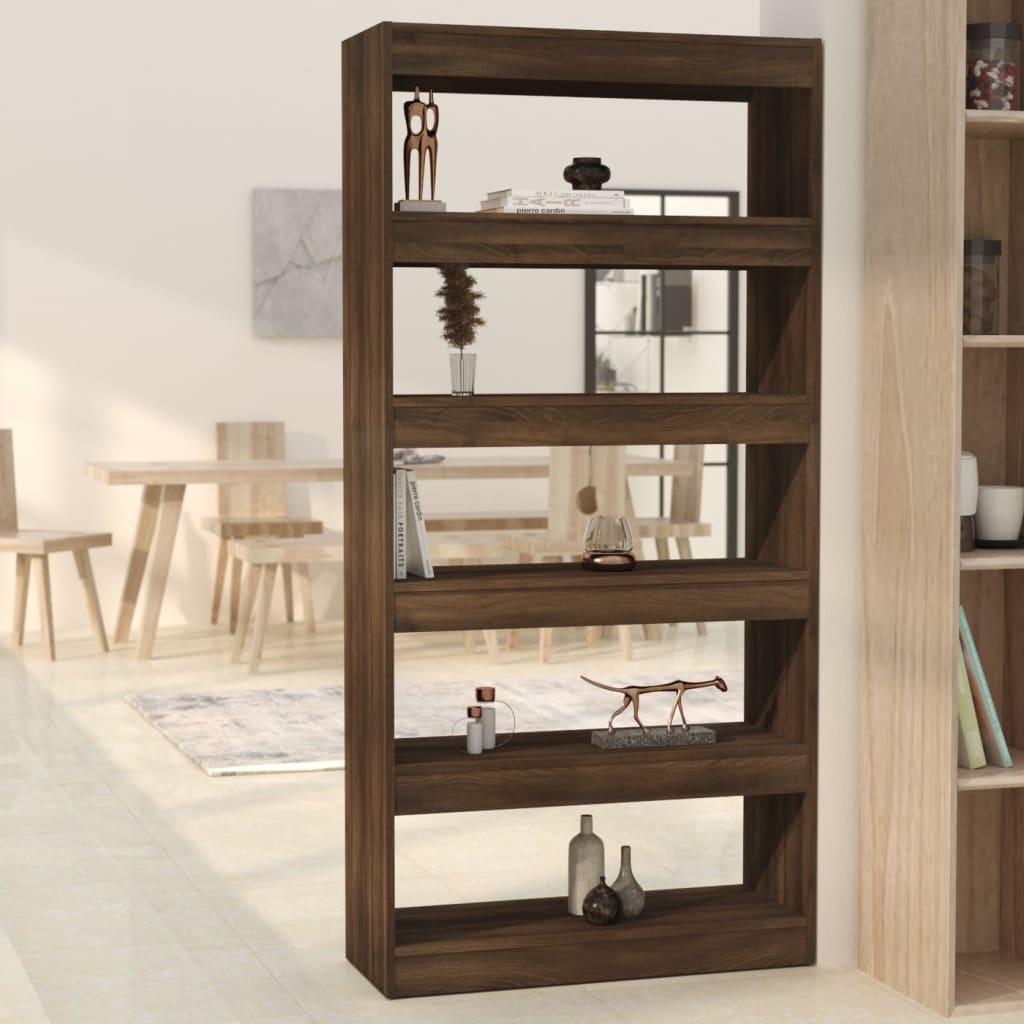 vidaXL Bücherregal/Raumteiler Braun Eiche 80x30x166 cm Holzwerkstoff