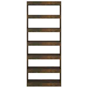 vidaXL Biblioth&egrave;que/S&eacute;parateur de pi&egrave;ce Ch&ecirc;ne fum&eacute; Bois d'ing&eacute;nierie