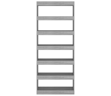 vidaXL Bibliotecă/Separator cameră, gri sonoma, 80x30x198 cm, PAL