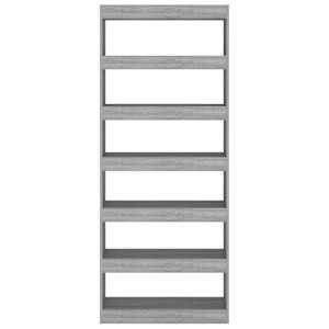 vidaXL Bibliotecă/Separator cameră, gri sonoma, 80x30x198 cm, PAL
