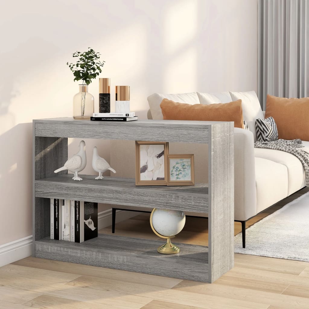 vidaXL Rega� na ksi��ki/przegroda, szary d�b sonoma, 100x30x72 cm