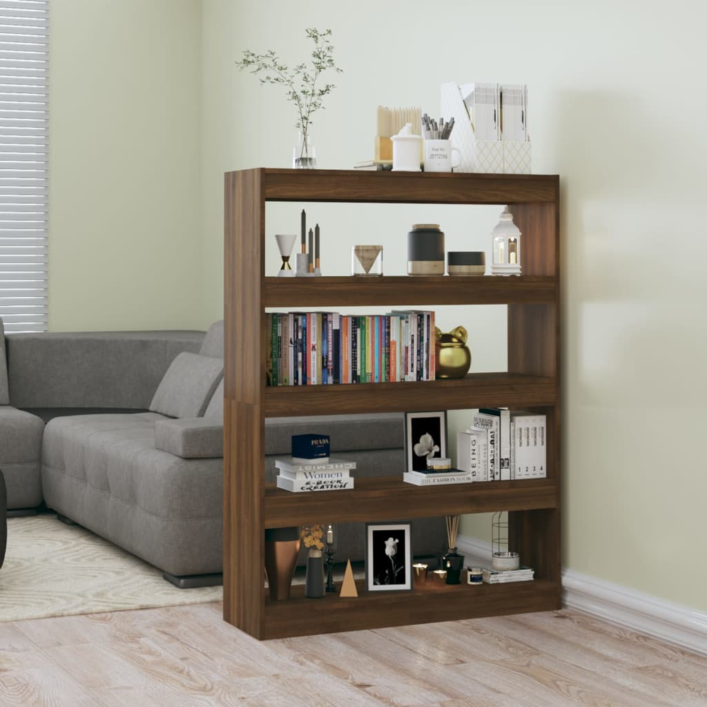 vidaXL Book Cabinet/Room Divider Brown Oak 100x30x135 cm