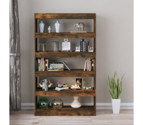 vidaXL Book Cabinet/Room Divider Smoked Oak 100x30x166 cm