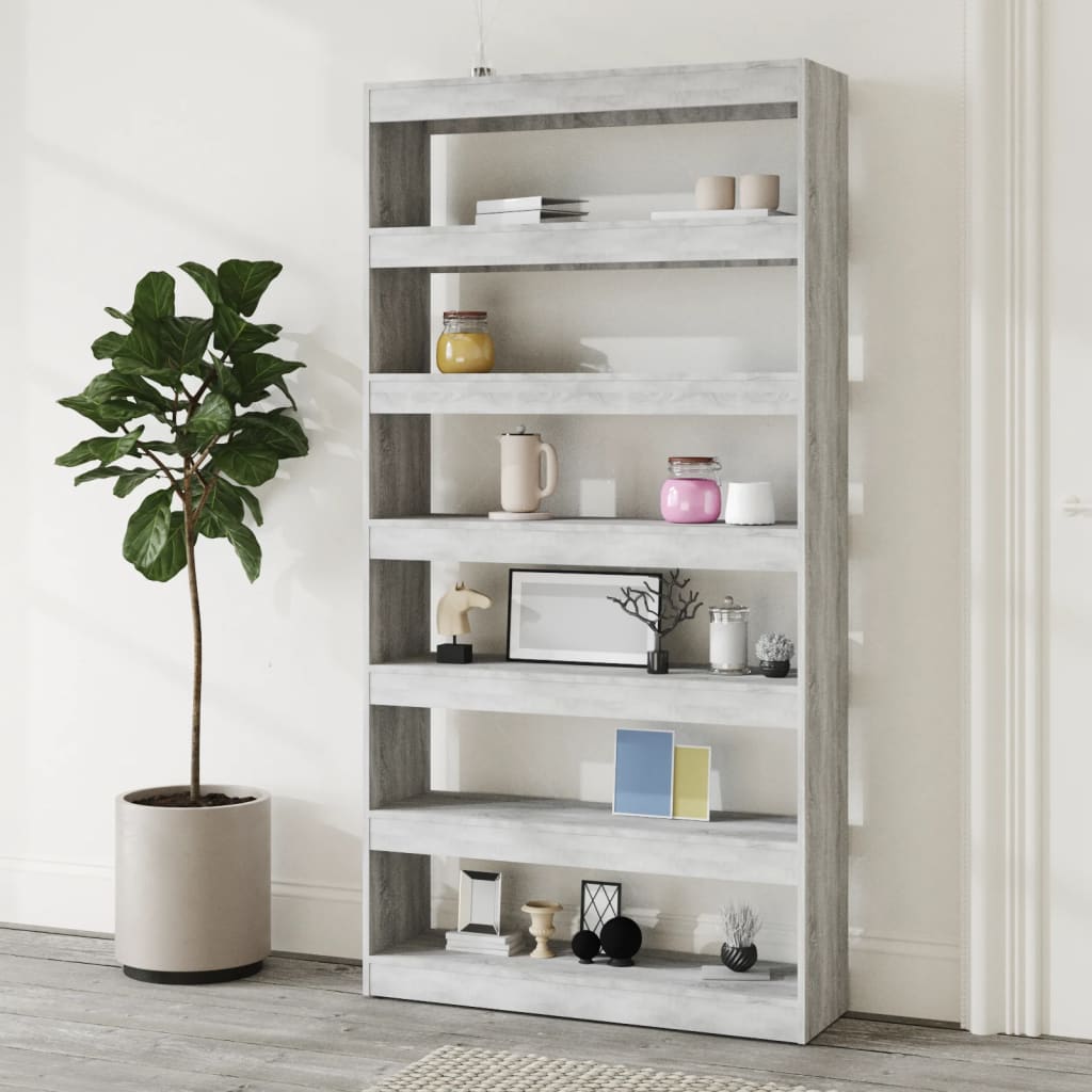 

vidaXL Boekenkast/kamerscherm 100x30x198 cm bewerkt hout grijs sonoma