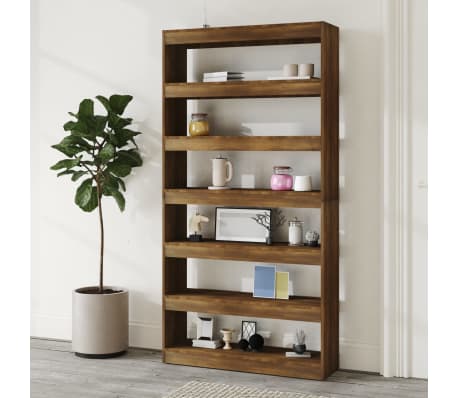 vidaXL Spintelė knygoms/kambario pertvara, ruda, 100x30x198cm, mediena