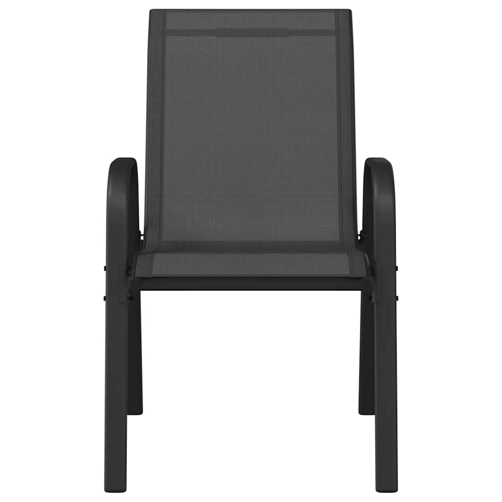 Stackable Garden Chairs 2 Pcs Black Textilene Fabric VidaXL 14 width=274