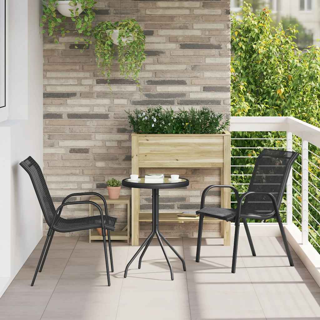 stabelbare havestole 2 stk. textilene sort