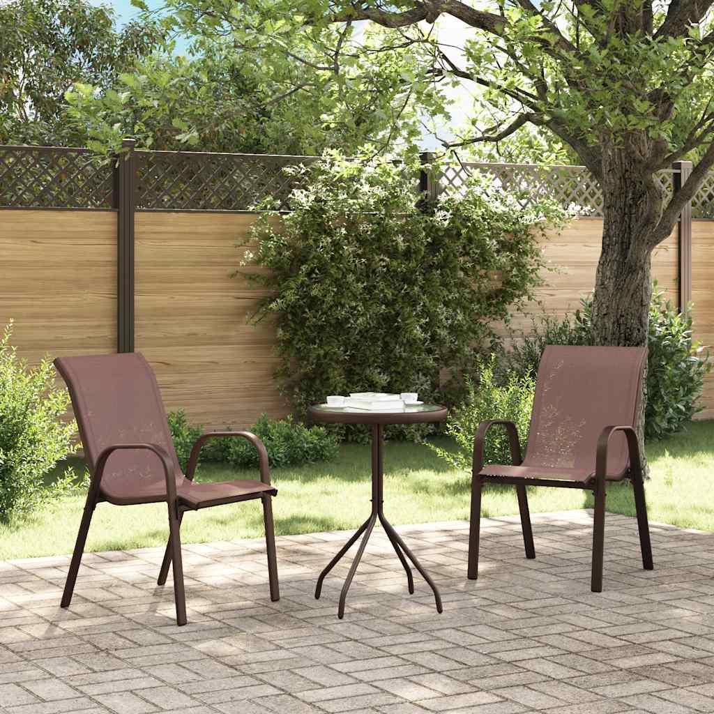 Thumbnail - vidaXL Stapelbare Gartenstühle 2 Stk. Braun Textilene