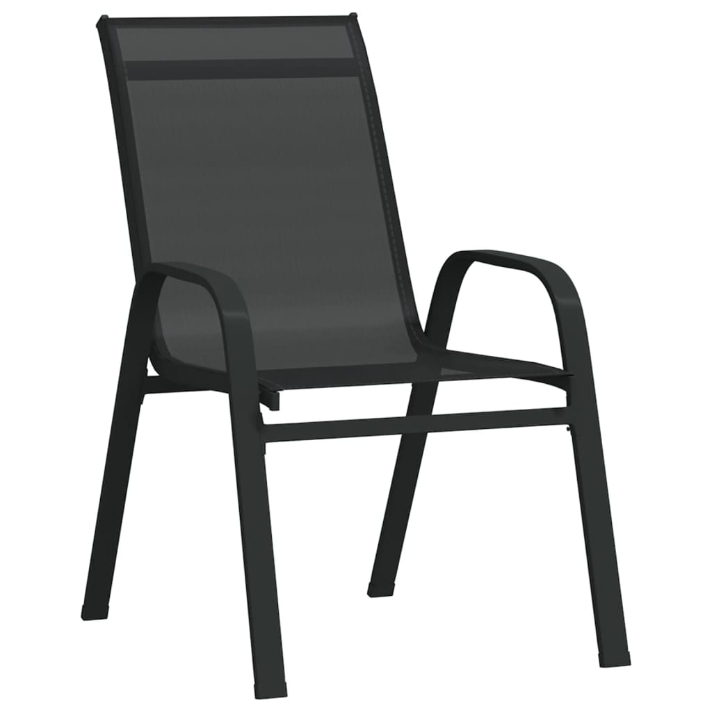 vidaXL Tuinstoelen stapelbaar 4 st textileen stof zwart