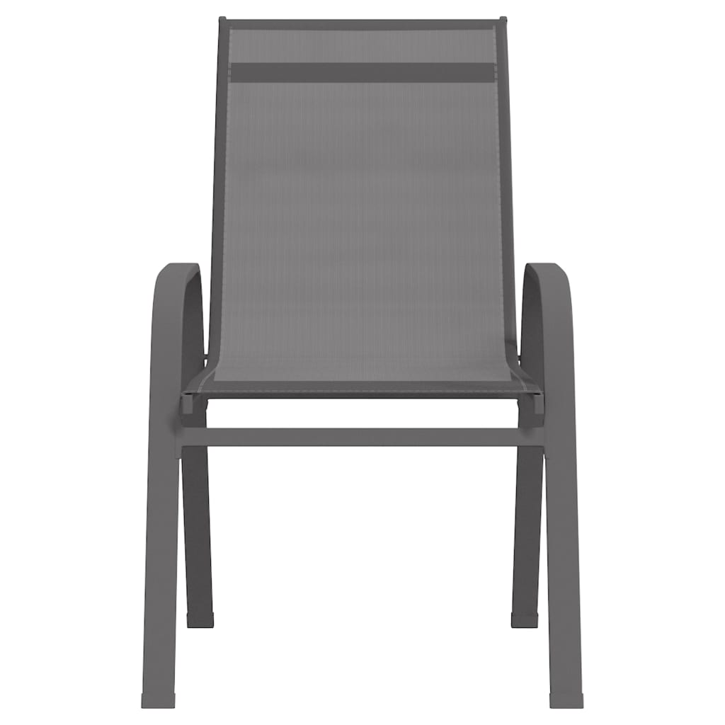 vidaXL 4 db szürke textilén rakásolható kerti szék