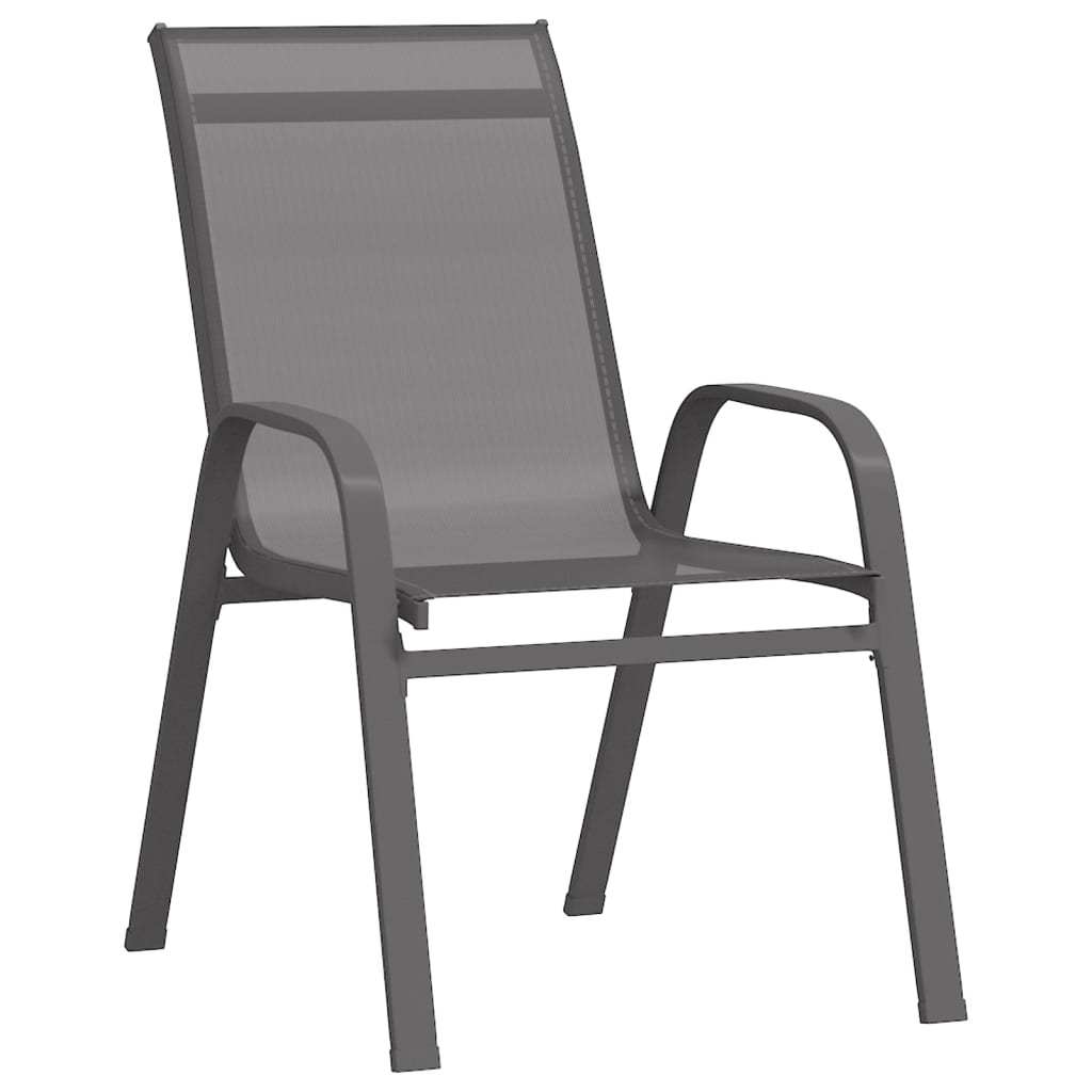 Thumbnail - vidaXL Stapelbare Gartenstühle 4 Stk. Grau Textilene