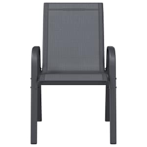Stohovatelné zahradní židle 6 ks šedé textilenová tkanina - obrázek 4