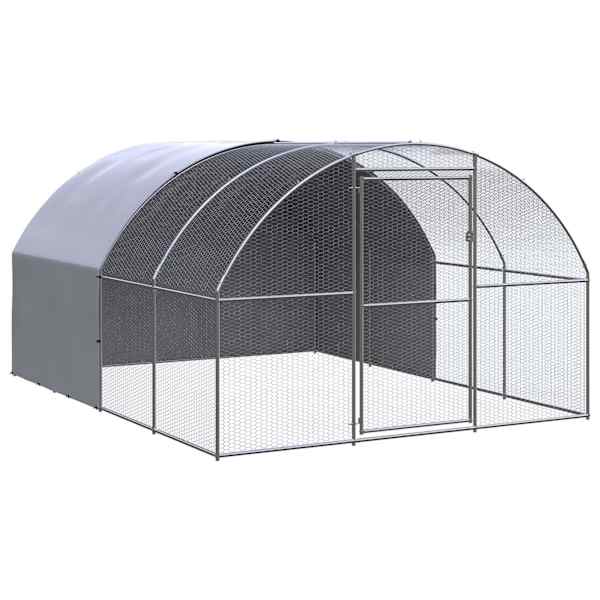 vidaXL kanakuut, 3 x 4 x 2 m, tsingitud teras