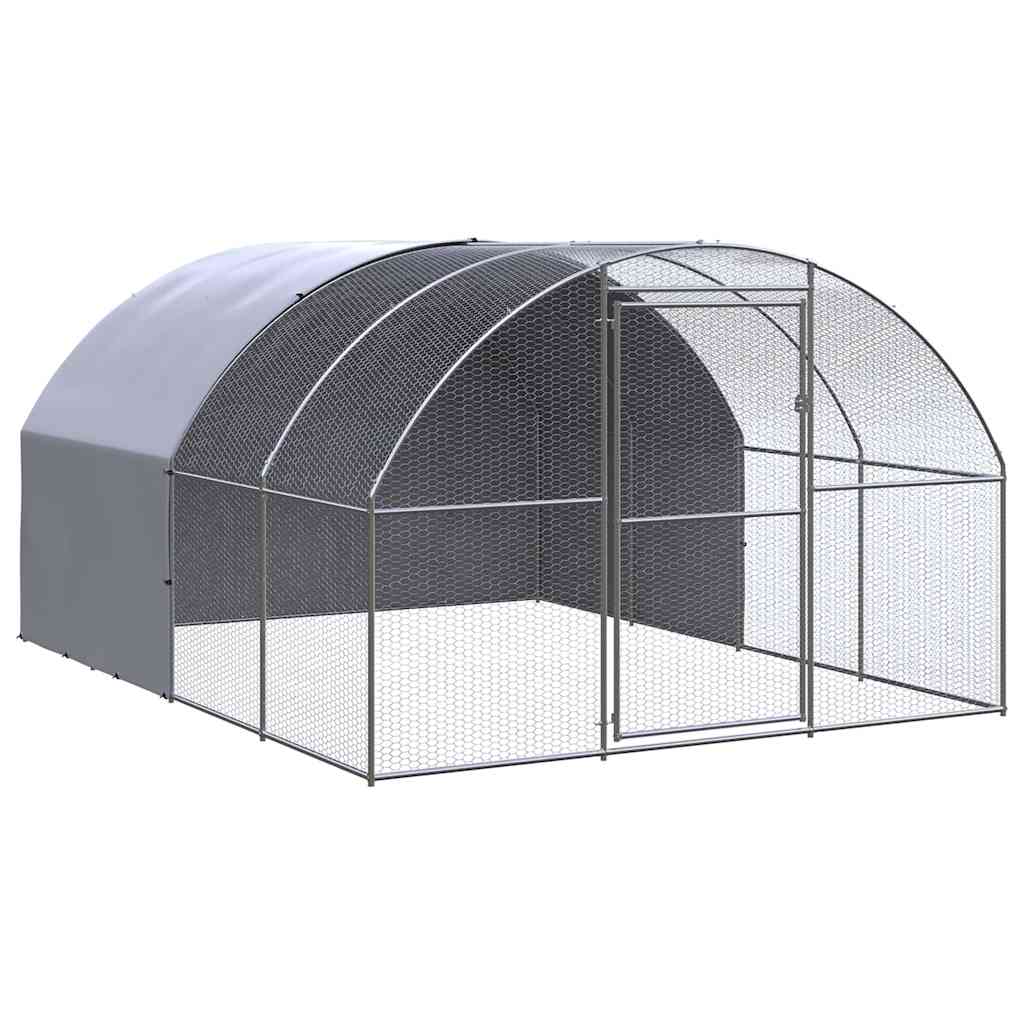 vidaXL Venkovní klec pro kuřata 3 x 4 x 2 m pozinkovaná ocel