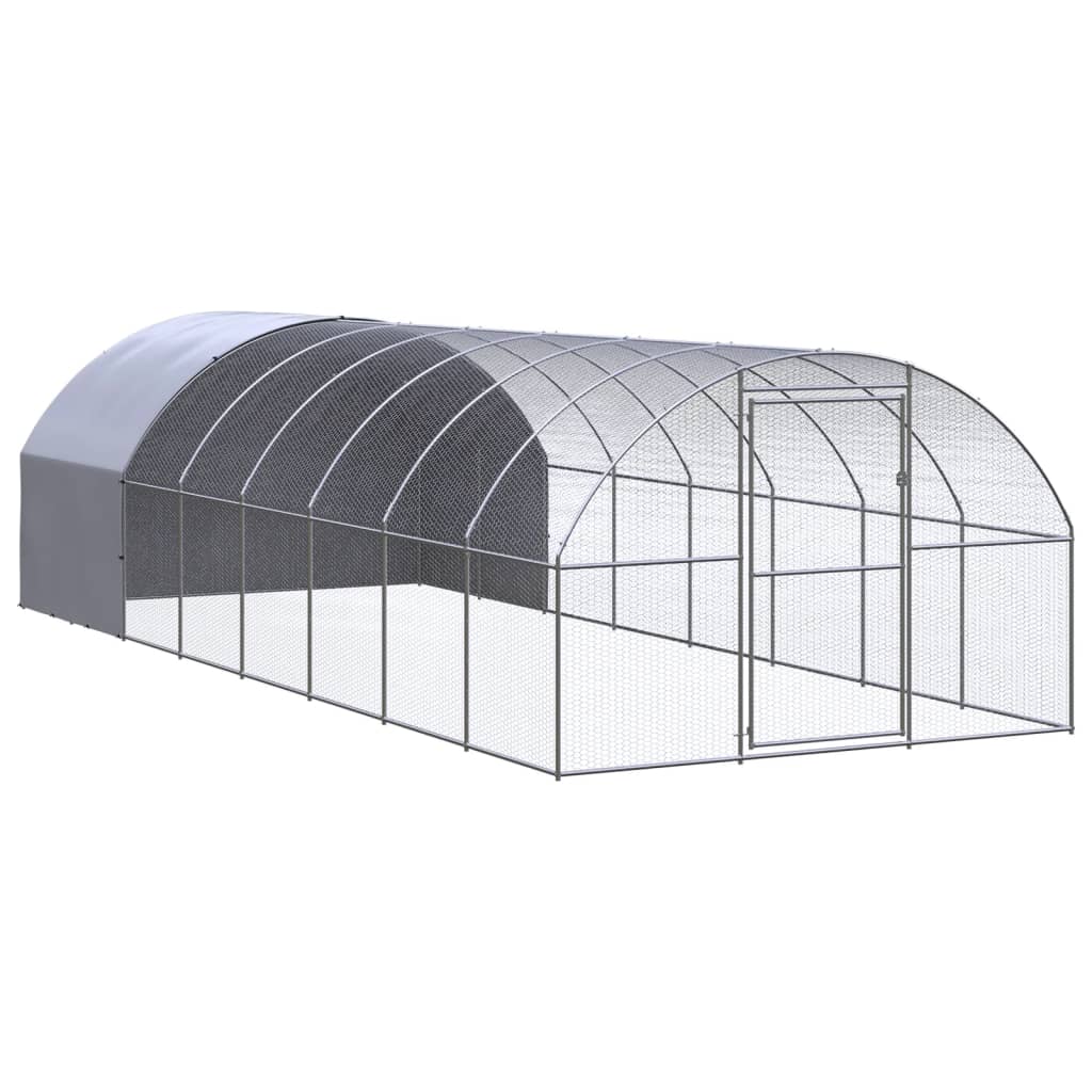 vidaXL Venkovní klec pro kuřata 3 x 8 x 2 m pozinkovaná ocel