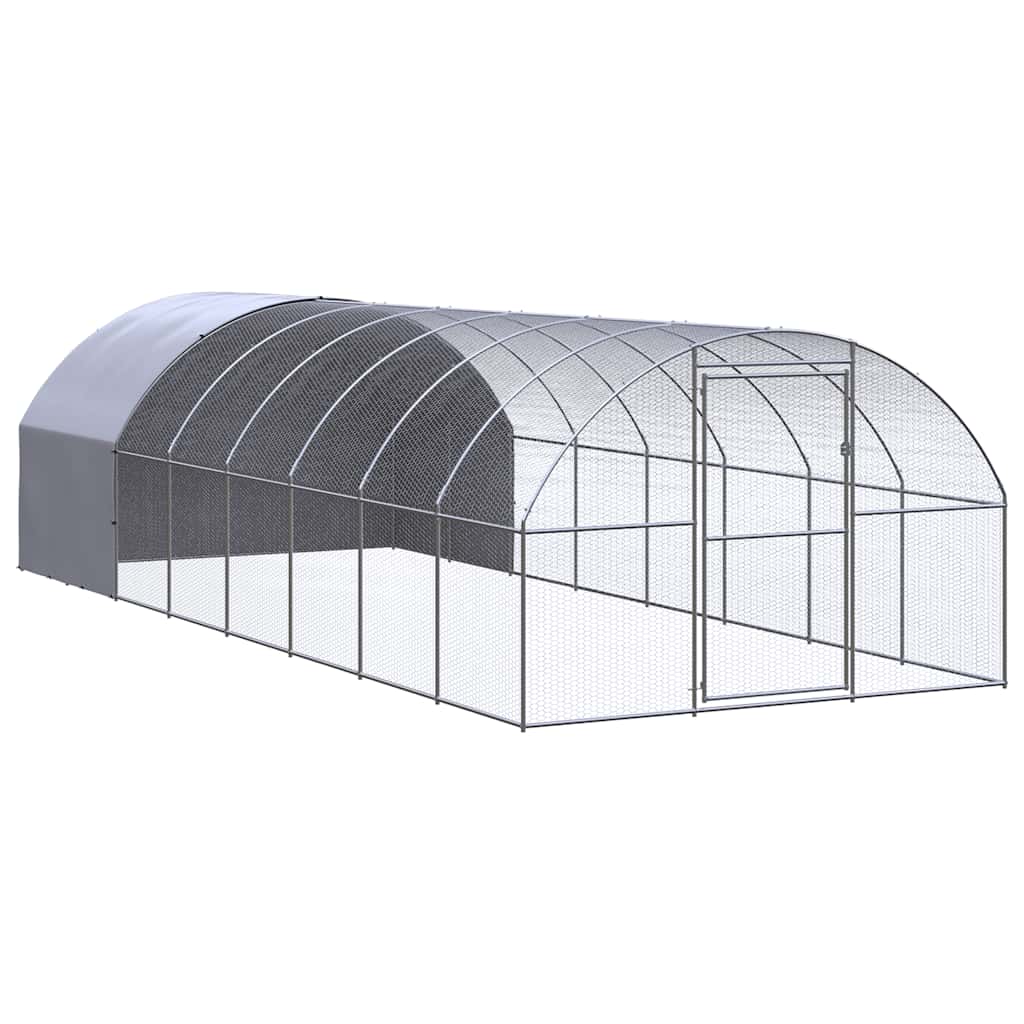 vidaXL Venkovní klec pro kuřata 3 x 8 x 2 m pozinkovaná ocel