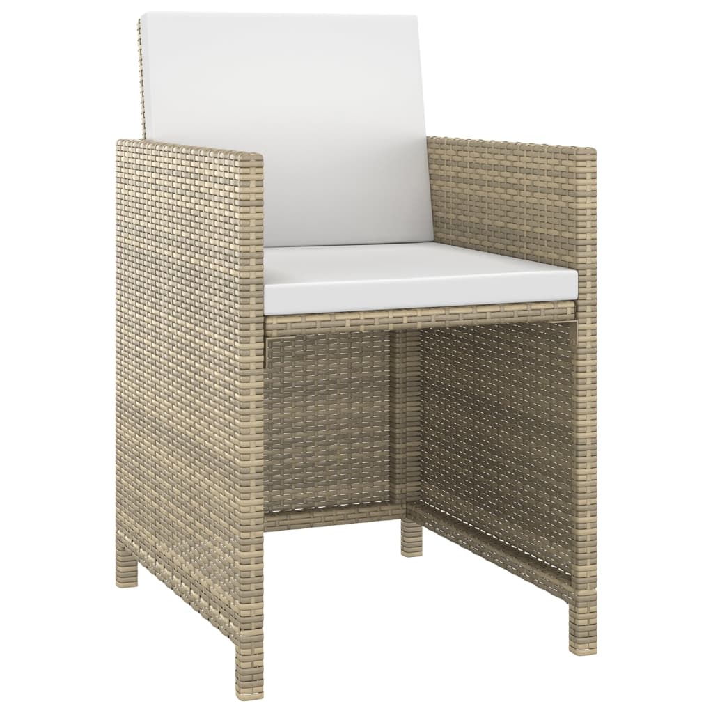 vidaXL Set da Pranzo da Giardino 5 pz con Cuscini Beige in Polyrattan