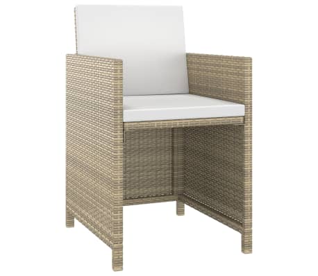 vidaXL Set da Pranzo da Giardino 5 pz con Cuscini Beige in Polyrattan