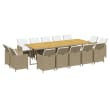 Salon De Jardin VidaXL Ensemble à Manger De Jardin Et Coussins 11 Pcs Mélange Beige 3278099