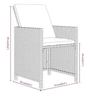 13dílný zahradní jídelní set s poduškami polyratan šedý - obrázek 9