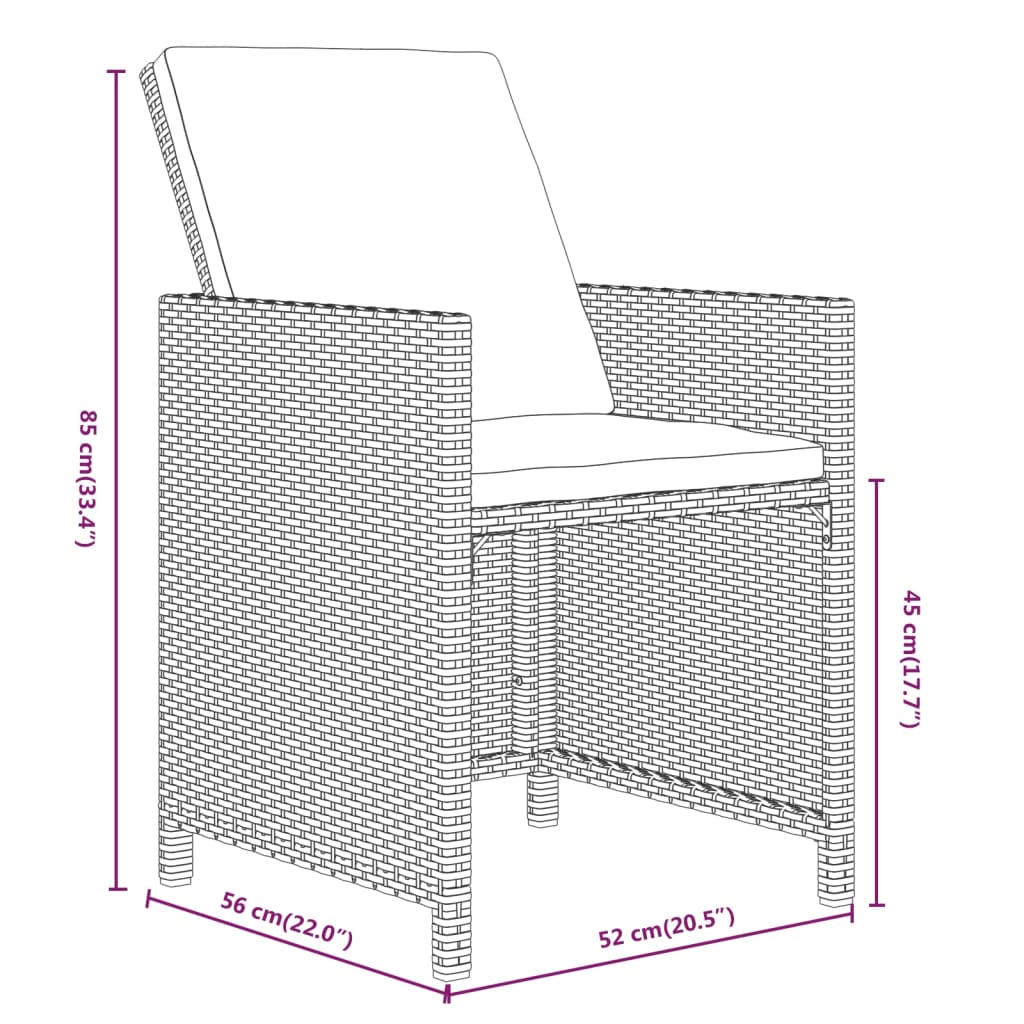 Set mobilier de grădină cu perne, 19 piese, bej, poliratan
