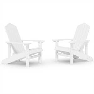 Zahradní křesla Adirondack 2 ks HDPE bílá - obrázek 2