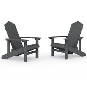 Zahradní křesla Adirondack 2 ks HDPE antracitová - obrázek 2