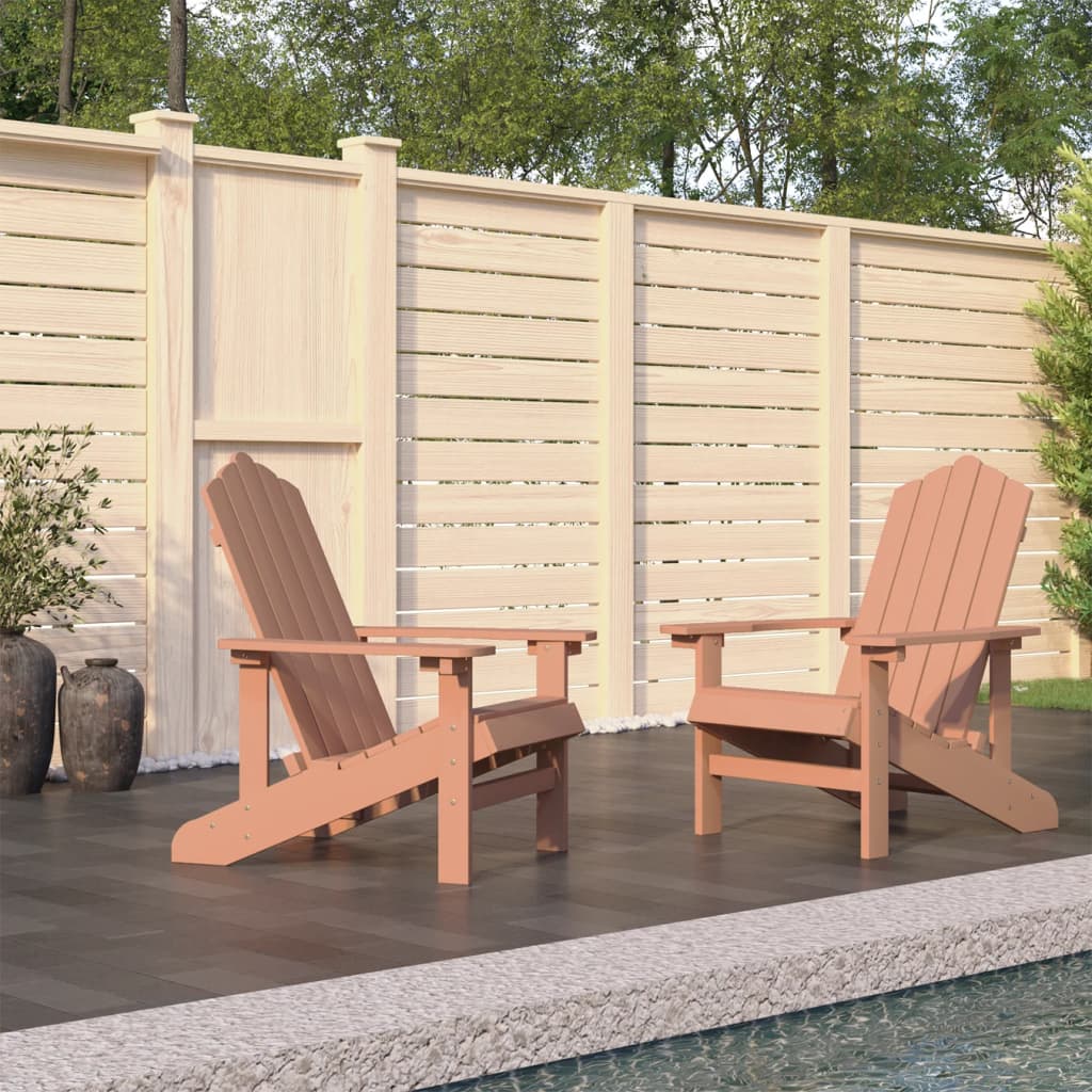 vidaXL Adirondack-Gartenstühle 2 Stk. HDPE Braun