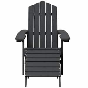 Zahradní křesla Adirondack 2 ks s podnožkami HDPE antracitová - obrázek 4