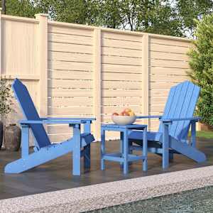 Vrtna stola Adirondack z mizico HDPE aqua modra