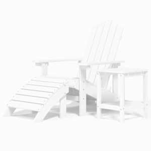 Zahradní křeslo Adirondack s podnožkou a stolkem HDPE bílé - obrázek 2