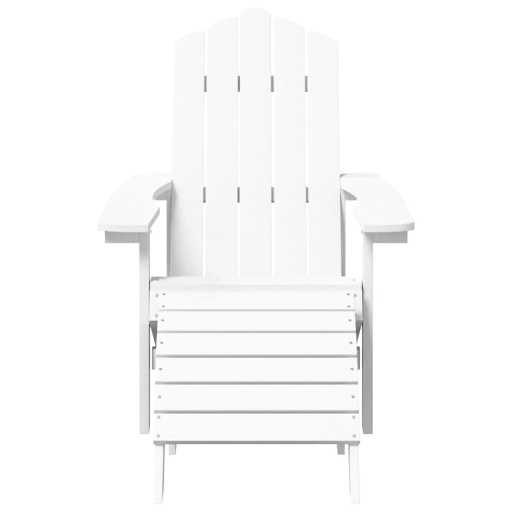  Záhradná stolička Adirondack s podnožkou a stolíkom HDPE biela