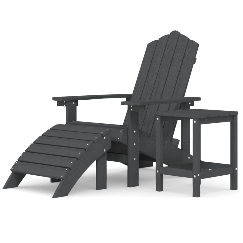 Adirondack Chair Outdoor Lawn Adirondack Chair with Footstool HDPE vidaXL vidaXL