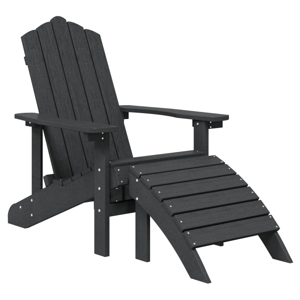 Adirondack Chair Outdoor Lawn Adirondack Chair with Footstool HDPE vidaXL vidaXL