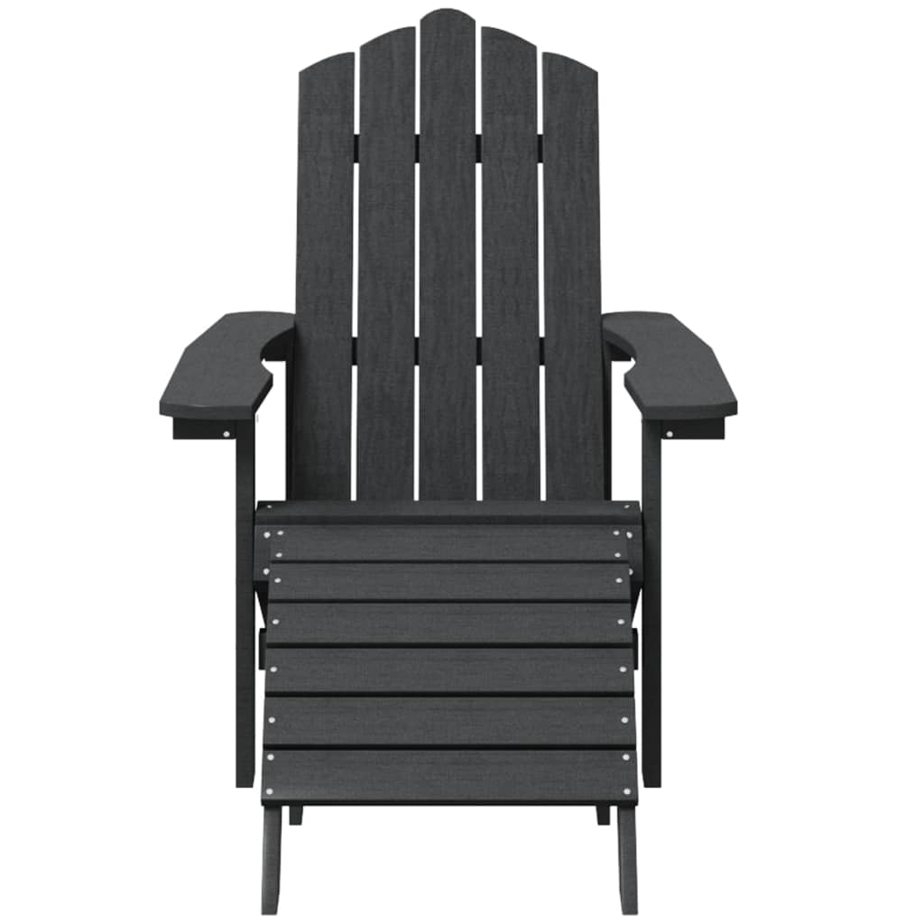 Adirondack Chair Outdoor Lawn Adirondack Chair with Footstool HDPE vidaXL vidaXL